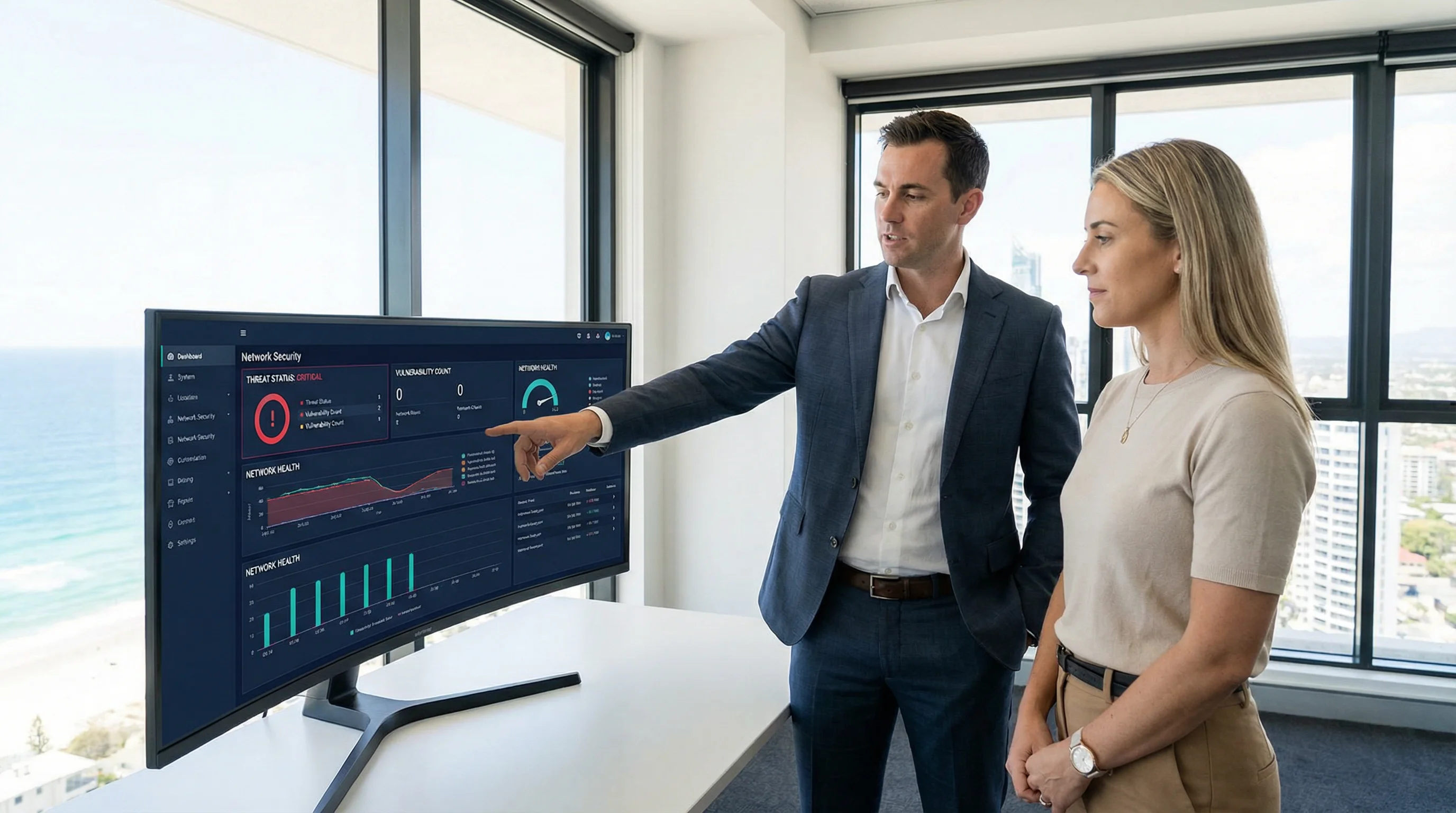 A cybersecurity assessment being carried out for a Gold Coast small business
