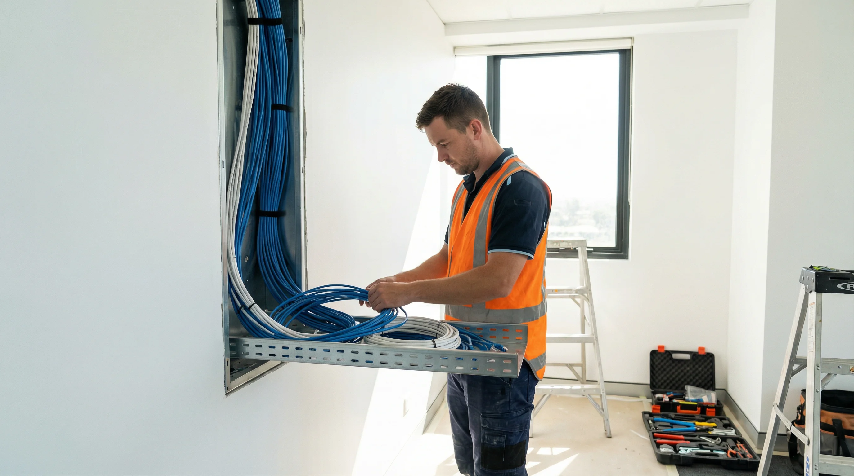 Structured cabling and network infrastructure installed by bcom ICT for a commercial client
